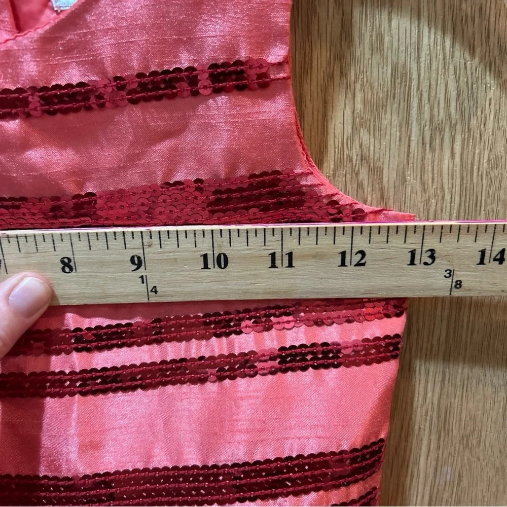 Dressed Up by Gymboree Party Dress Girls  Size 6 Coral Pink With Sequins Tulle